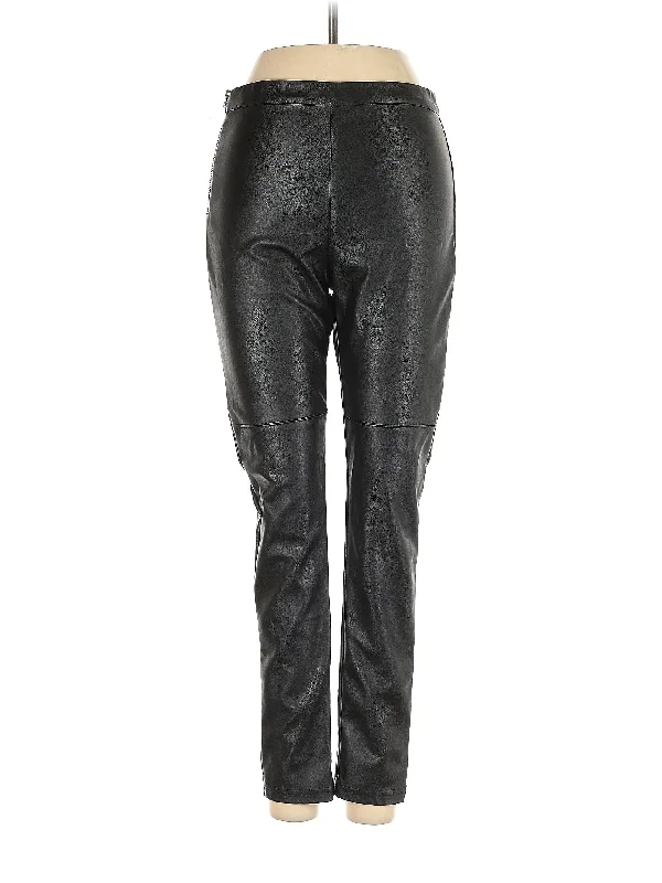 Faux Leather Pants Cozy Knit Pants