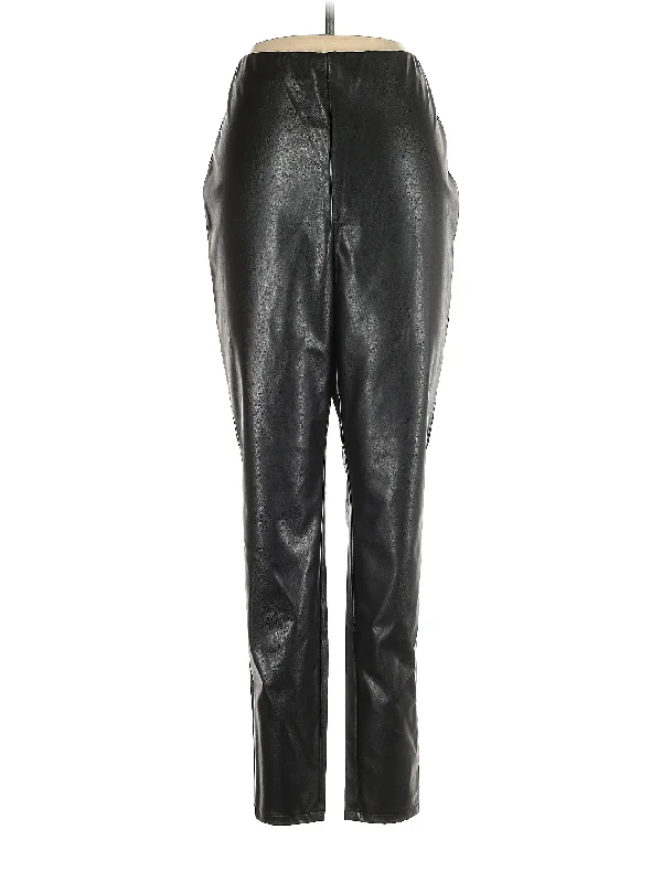 Faux Leather Pants High-Waist Trousers