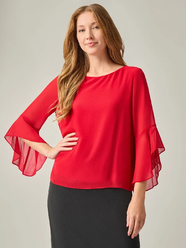 Carrie Blouse, Soft Drape Asymmetric Hem Blouse