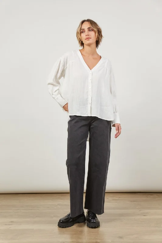 Isle Of Mine - Panorama Blouse - Dove Ruched Sleeve Blouse