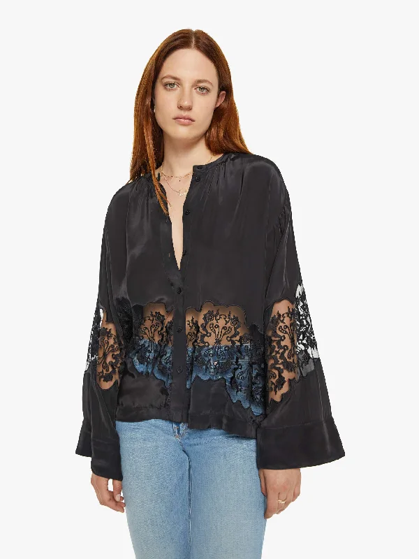 Maria Cher Remy Blouse - Black Frilled Cuff Blouse