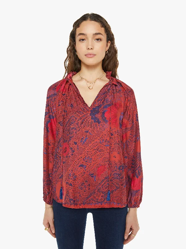 Natalie Martin Penny Blouse - Peacock Currant Subtle Shimmer Blouse