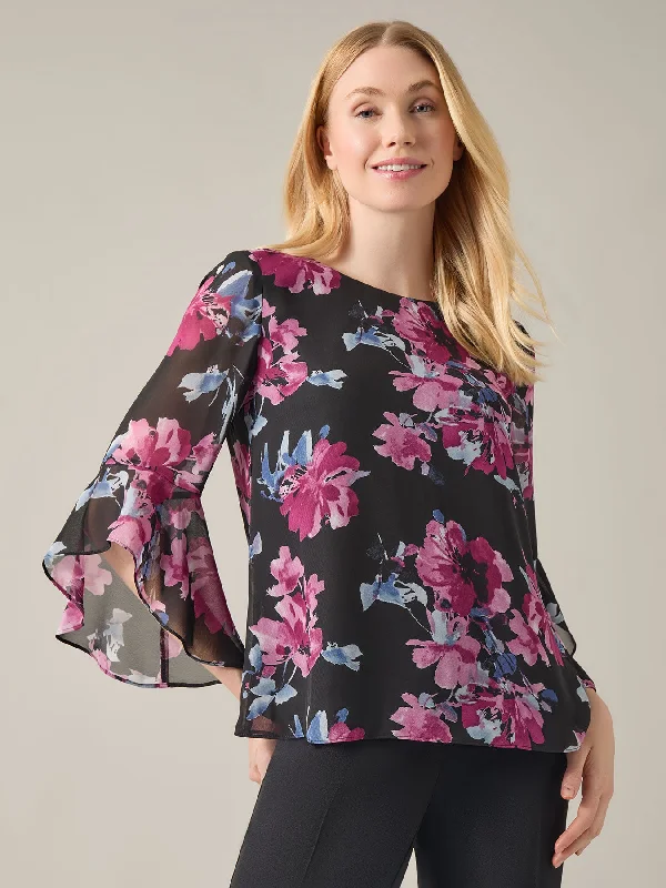 Plus Carrie Blouse, Soft Drape Wrap Front Blouse