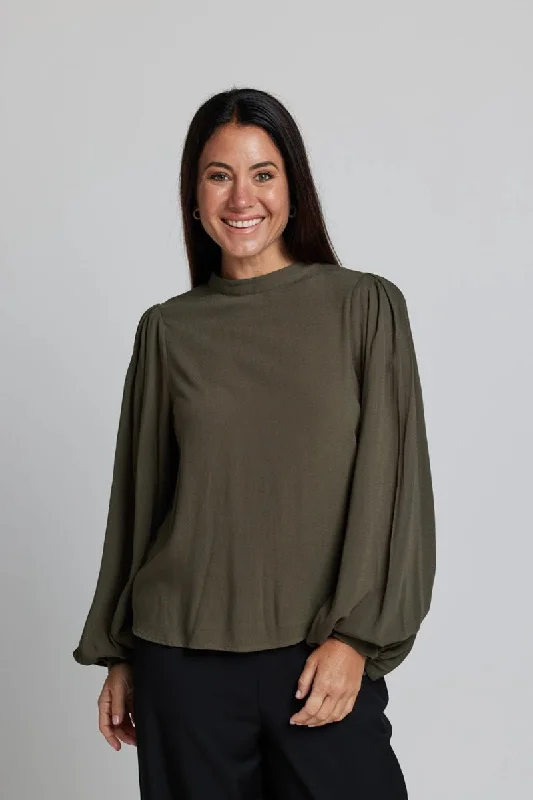 Stella + Gemma - Bowery Blouse - Crocodile Puff Sleeve Blouse