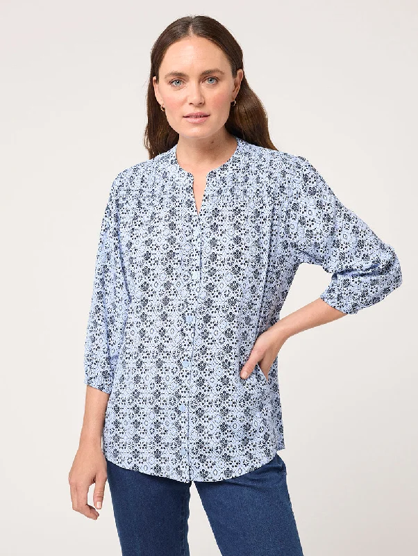 Tylani 3/4 Sleeve Blouse Off-Shoulder Wrap Blouse