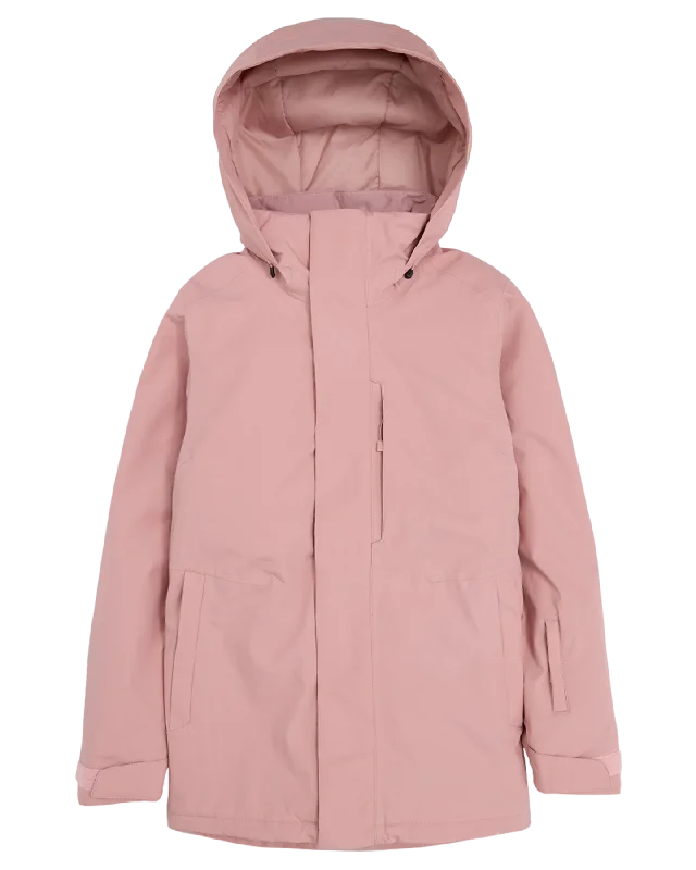 Burton Women's Jet Ridge Snow Jacket - Powder Blush Zippered Front Buttoned Front Snap Front