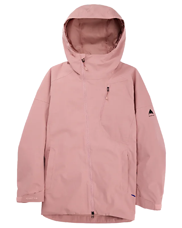 Burton Women's Pyne 2L Snow Jacket - Powder Blush Collared Crew Neck Turtle Neck