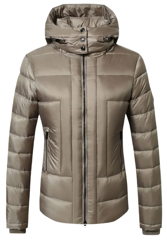 Covalliero Ladies Padded Jacket Mesh Fabric Canvas Fabric Denim Fabric