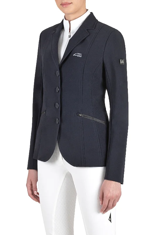 Equiline Women's Competition Jacket Clonac - Navy Blue Chenille Brocade Lace