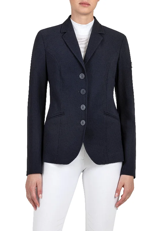 Equiline Women's Competition Jacket Cybilic - Navy Blue Fleece Nylon Spandex