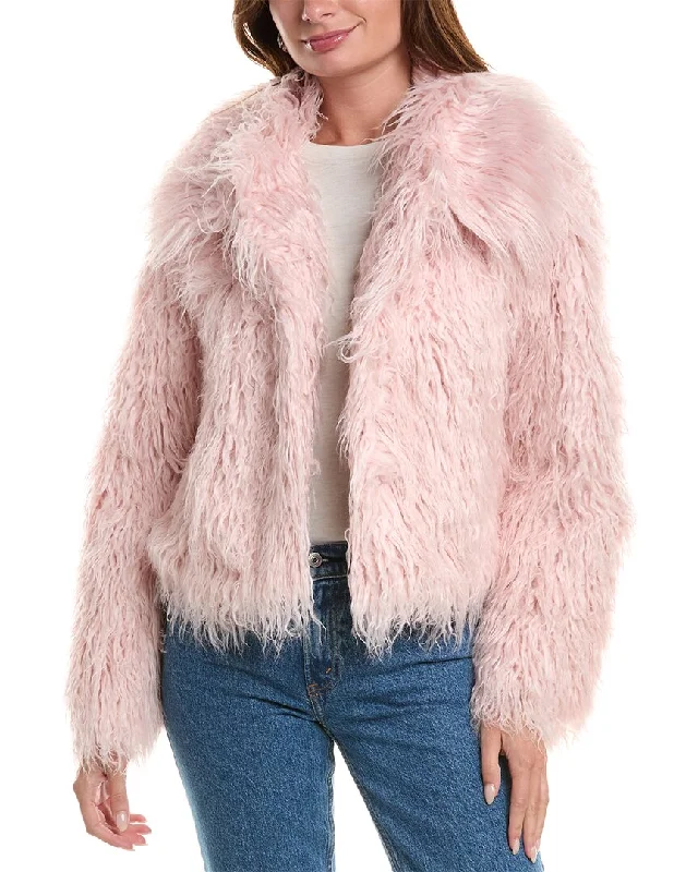 Unreal Fur Saint Tropez Jacket Notch Collar Peter Pan Collar Cowl Neck