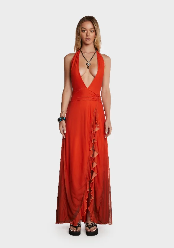 Angelina Maxi Dress Fashionable Open-Back Maxi Dress