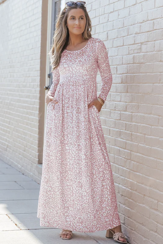 Long Sleeve Empire Waist Maxi Dress Cozy Longline Maxi Dress