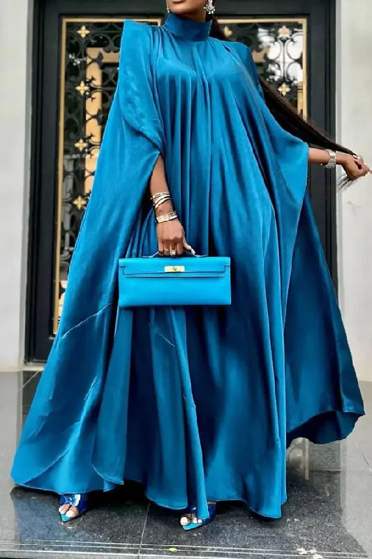 Solid Color Striking Draped Maxi Dresses Elegant Maxi Dress with Belt