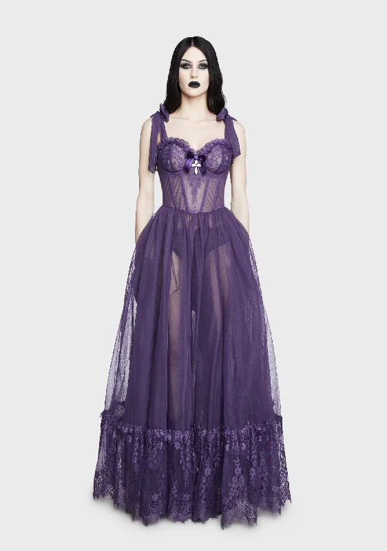 Dance With Death Sleeveless Maxi Dress - Violet Chic Button-Up Maxi Dress