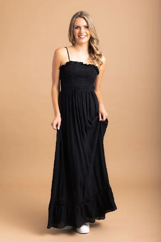 Ellie Maxi Dress Black Stylish Boho Chic Maxi Dress