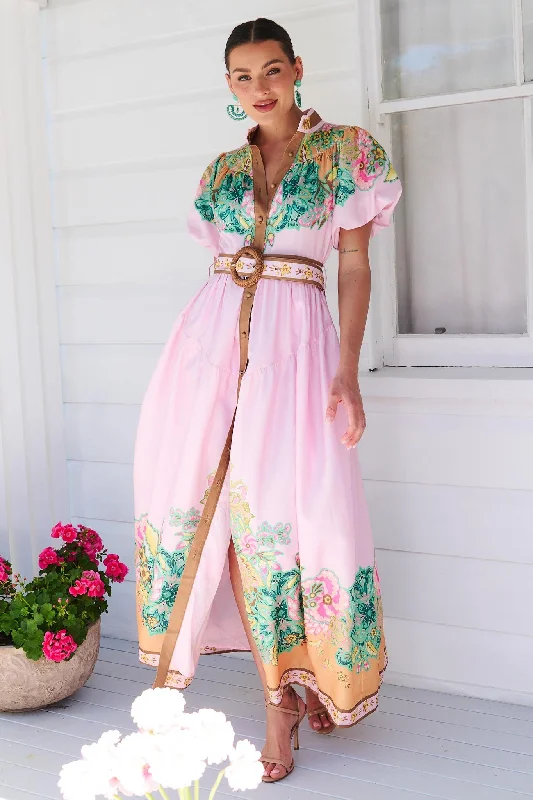 Gia Soho Maxi Dress - Pink - EXCLUSIVE Classic A-Line Maxi Dress