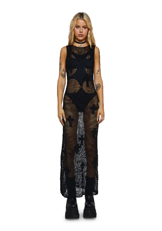 Holy Crochet Maxi Dress Elegant Maxi Dress with Drapes