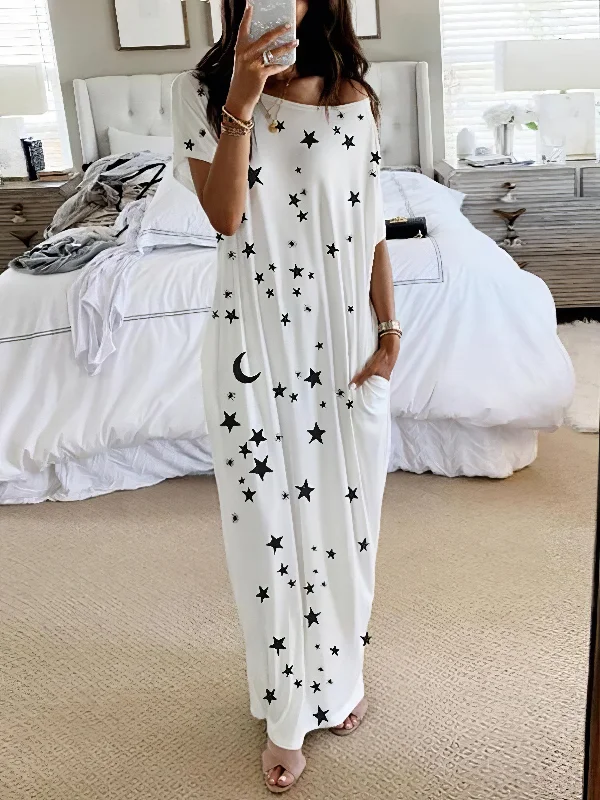 Night Sky Casual Maxi Dress Elegant Boho Maxi Dress