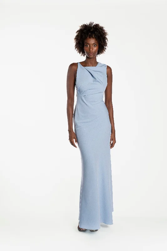 One Fell Swoop Kota Maxi Dress - Denim Blue Comfortable Ruffle Maxi Dress