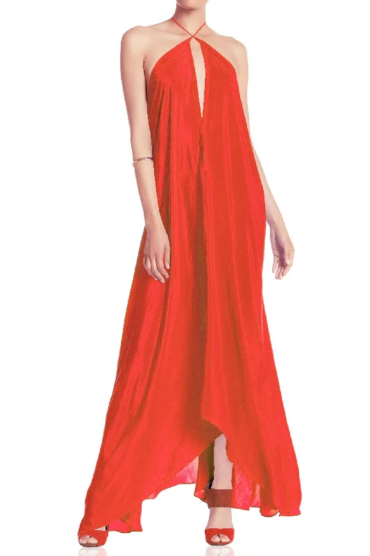 Oxi Fire Flowy Maxi Dress Classic Solid Maxi Dress