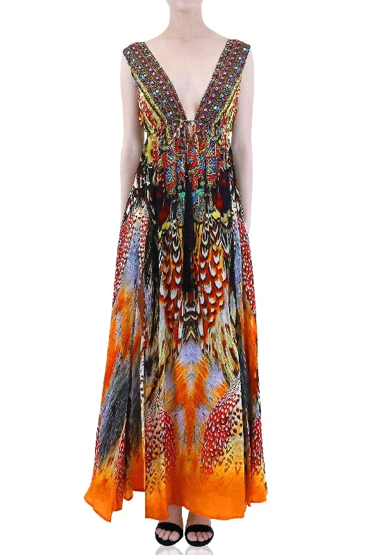 Sunset High Slit Maxi Dress Trendy Floral Print Maxi Dress