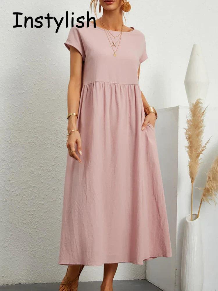 Elegant Vintage Maxi Dress: Retro Harajuku Style Women - Chic Comfort & Style Elegant Lace-Up Maxi Dress