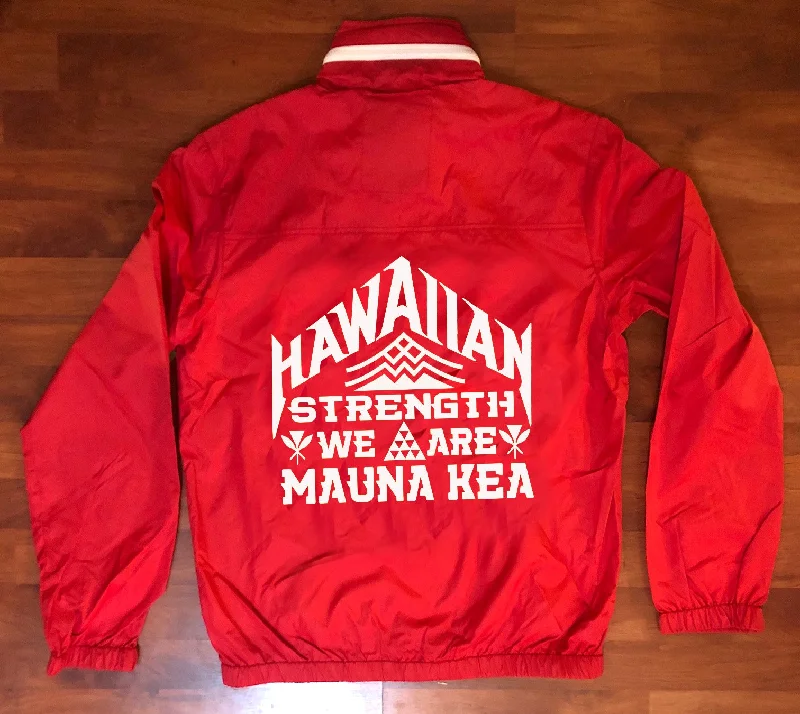 Hawaiian Mauna Kea Strength Zip Up Jackets A-Line Jacket Boat Neck Shawl Collar