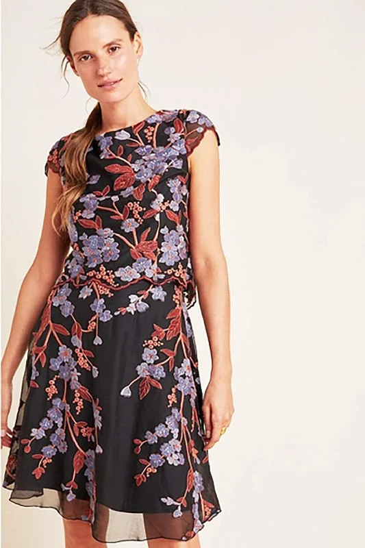 Chiffon Bloom Mini Dress Stylish Floral Print Mini Dress