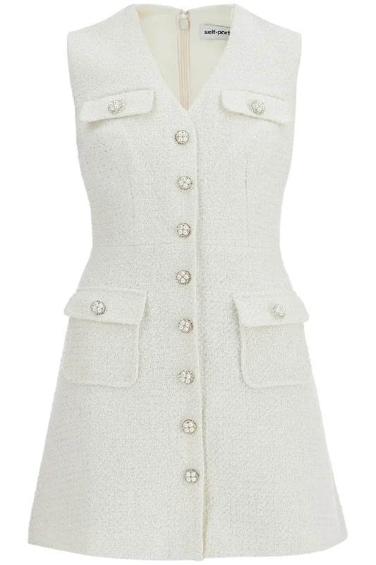 sleeveless mini dress in AW24 009SA C CREAM Stylish Sweetheart Mini Dress