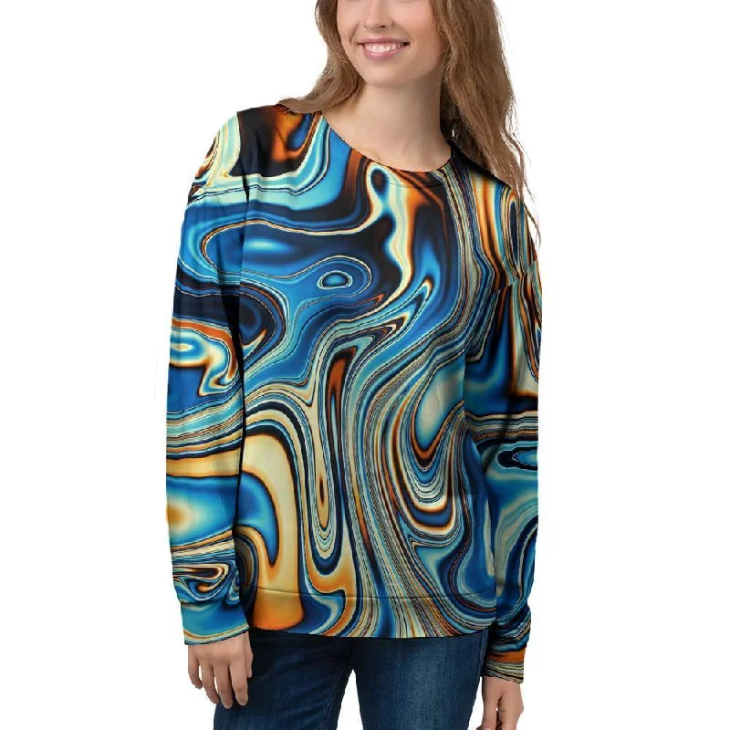 Abstract Wavy Psychedelic Women's Sweatshirt Hoodie with Reflective Safety Nightwear