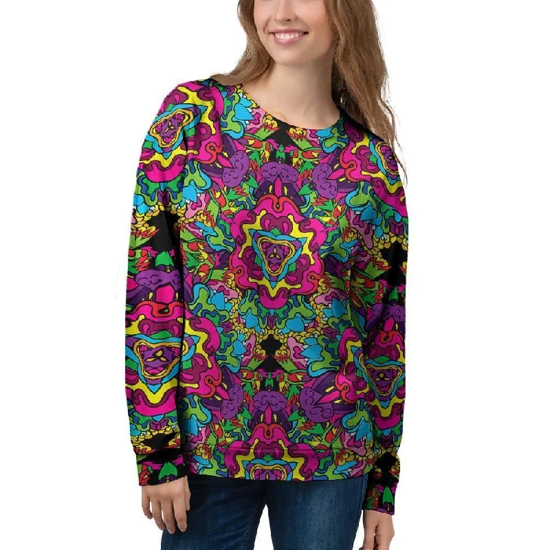 Animal Hippie Psychedelic Women's Sweatshirt Hoodie with High Neck Warm Protective