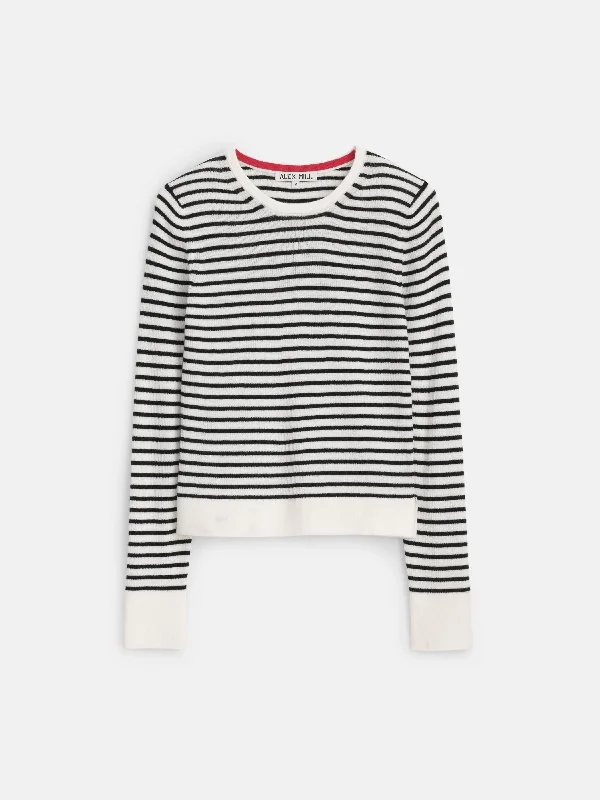 Ava Striped Sweater Tee Ribbed Striped Patterned