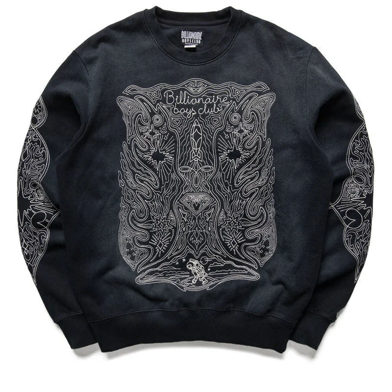 Billionaire Boys Club Shooting Star Sweatshirt - Black Hoodie with Exposed Zipper Edgy Industrial