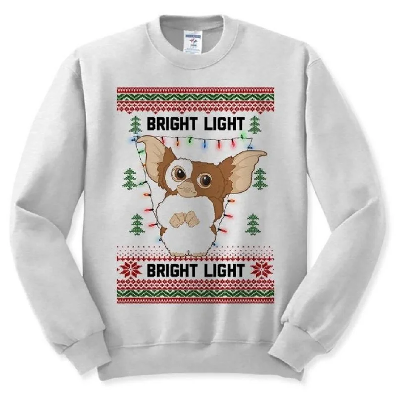 Bright Light Gremlins Gizmo Theme Christmas Sweatshirt "ugly sweater" Hoodie with Elastic Cuffs Stretchable Comfortable