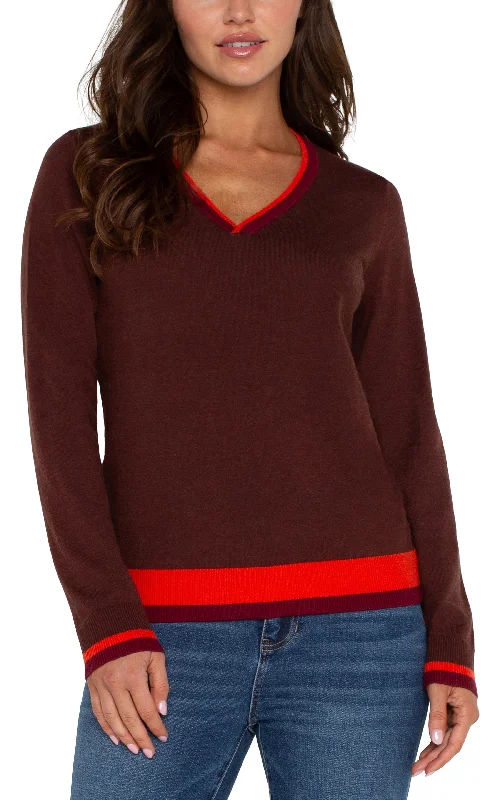 Colorblock Sweater Chenille Blend Fleece Blend Nylon Blend