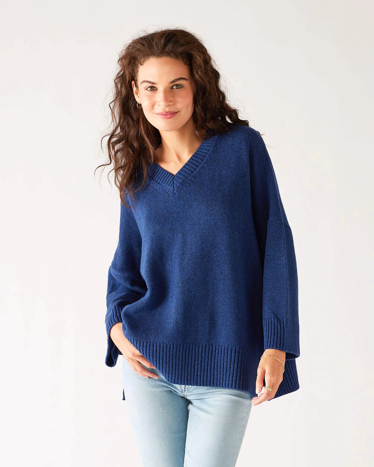 Mersea Montauk V-Neck Sweater Night Sky Rayon Fabric Velvet Fabric Corduroy Fabric