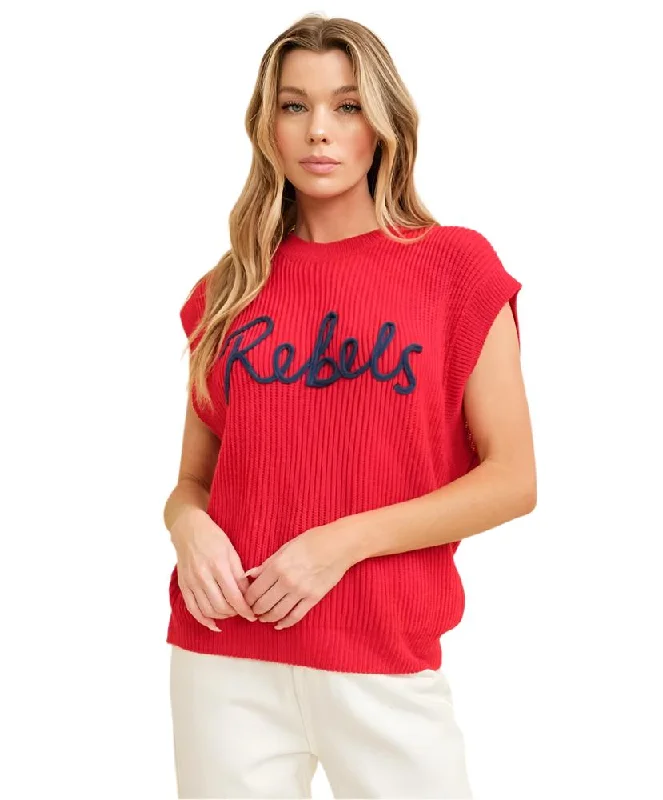 Rebels Sleeveless Embroidered Sweater Wool Sweater Cotton Sweater Cashmere Sweater