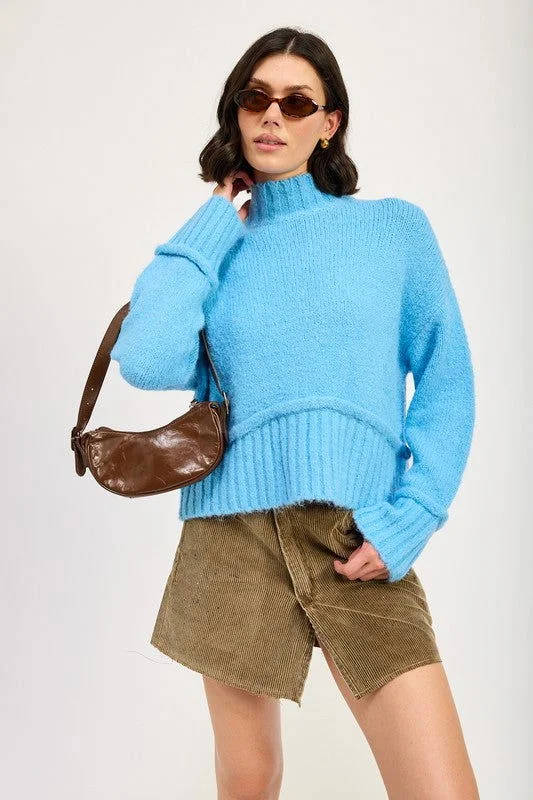 Emory Park Turtle Neck Body Sweater Turtle Neck Boat Neck Asymmetrical Neck