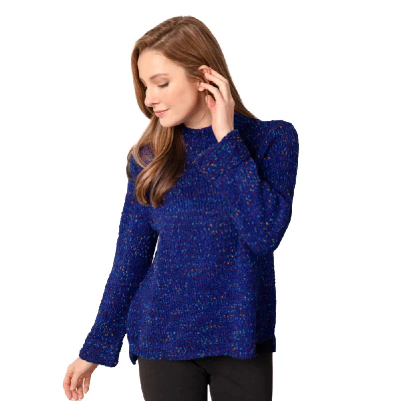 Habitat Confetti Yarn Funnel Neck Sweater in Sapphire - 89056-SP Lightweight Heavyweight Midweight