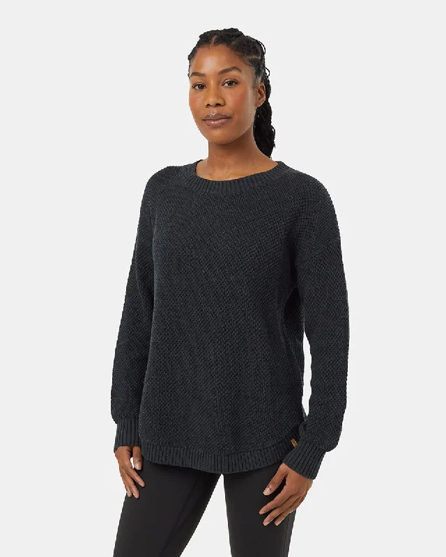 Highline Drop Shoulder Sweater Mesh Fabric Canvas Fabric Denim Fabric