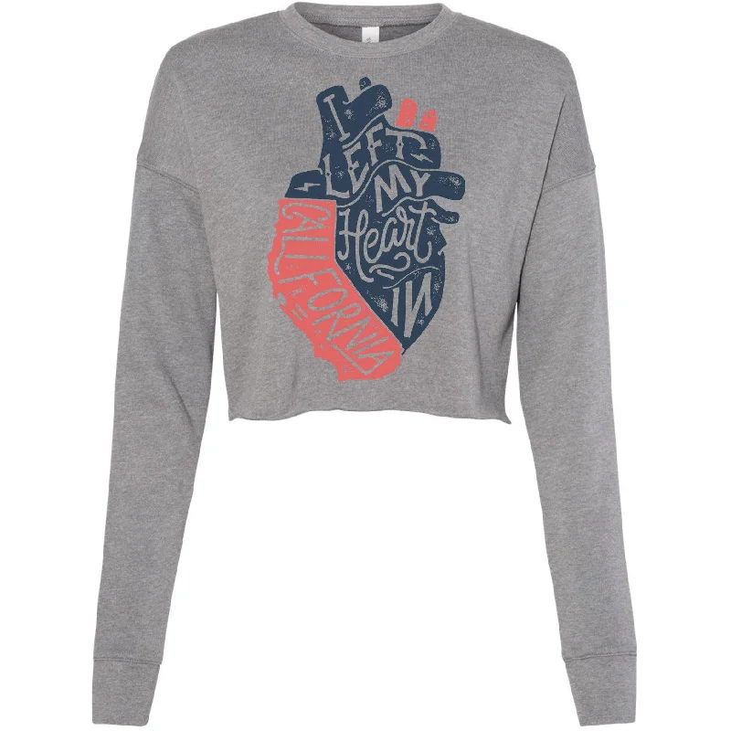 I Left My Heart In California Cropped Sweater Mesh Sweater Canvas Denim