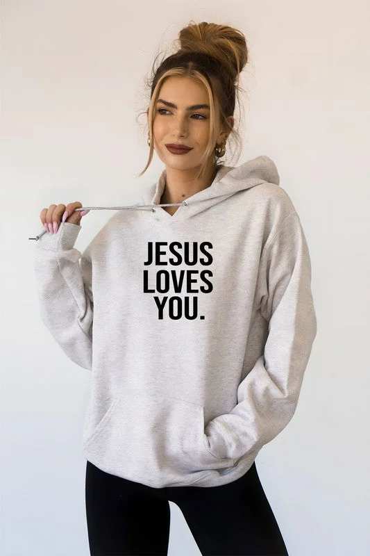 Jesus Loves You Softest Ever Graphic Hoodie Hoodie with Cropped Fit Short Trendy