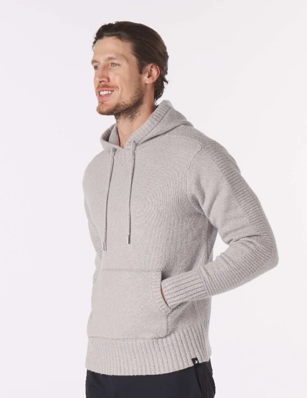 Knit Up Unisex Hoodie: Ash Grey Hoodie with Patch Decorative Personalized