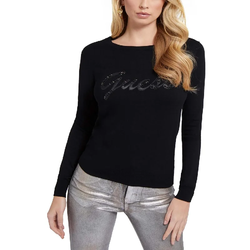 Liliane Womens Embellished Crewneck Pullover Sweater Thin Thick Dense