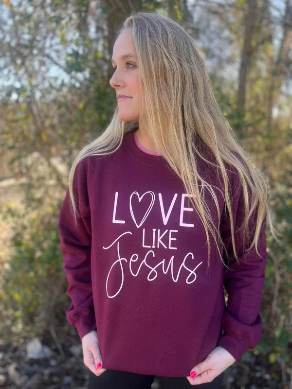 Love Like Jesus Sweatshirt Hoodie with Zipper Versatile Modern