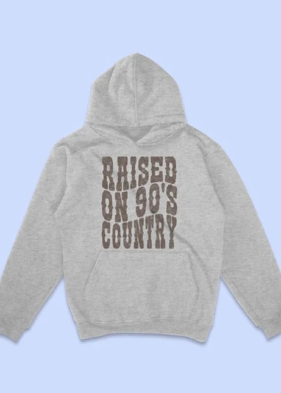 Raised on 90's Country Hoodie Hoodie with Magnetic Closure Innovative Modern