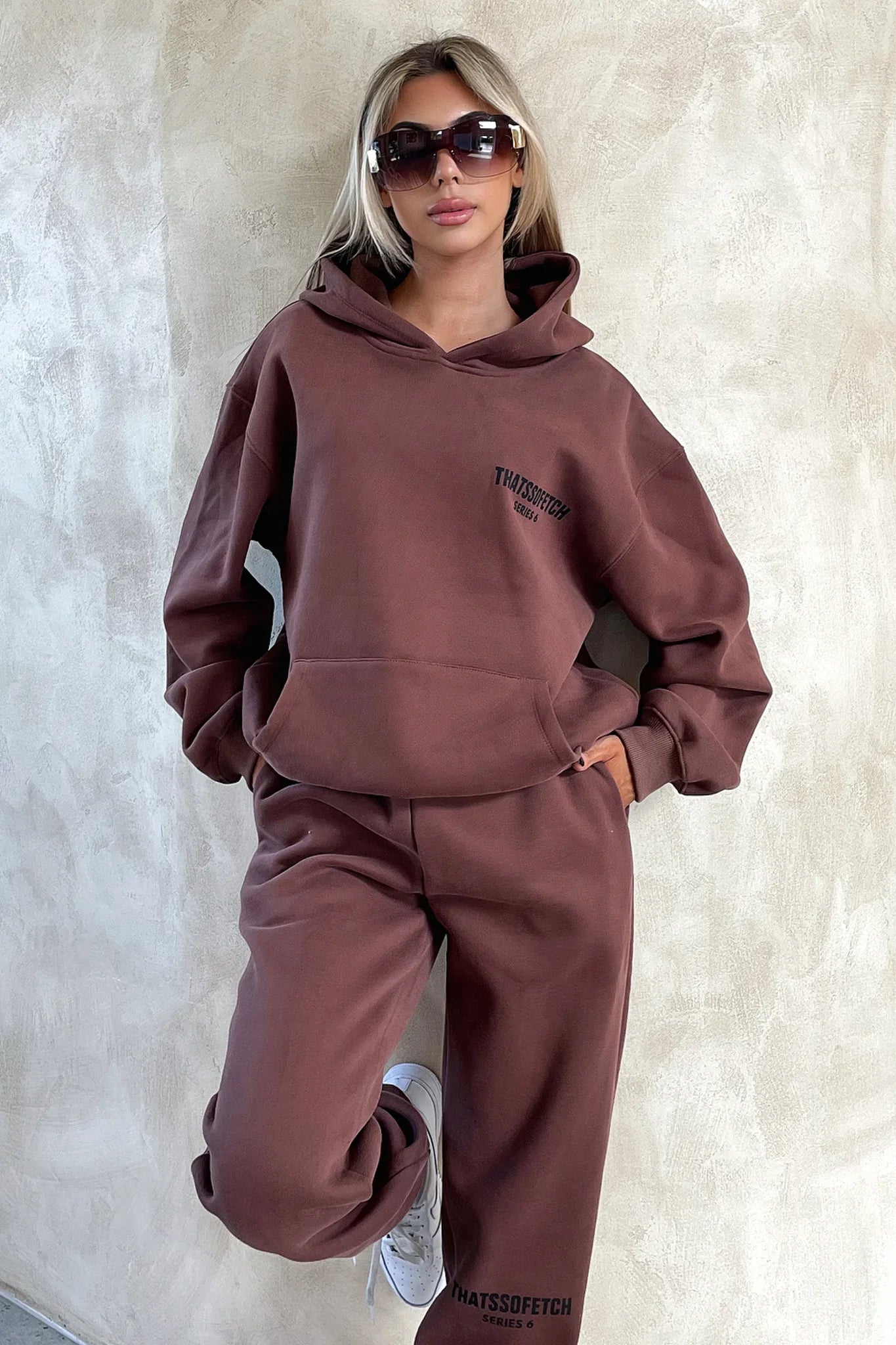 Series 6 Hoodie - Brown Hoodie with Side Slits Relaxed Casual