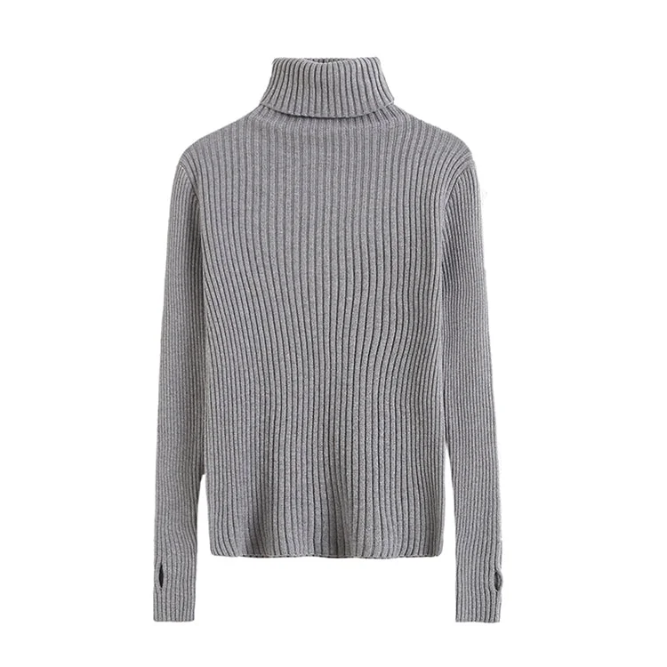 Simple solid color elastic slim fitting sweater bottomed shirt  7718 Houndstooth Herringbone Solid