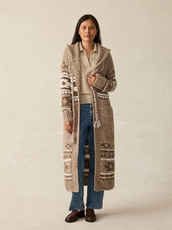 Steven Paul Judd Chahta Hooded Duster - Mocha Chahta Hooded Sweatshirt Casual Wear Street Style